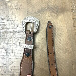 TEX TAN Cowhide Belt Size 28 Made In USA Southwestern Conchos Vintage